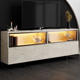 Hanah Home Ekol Up - Soporte para TV Travertino